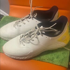 G/FORE White and Yellow Athletic Shoes
